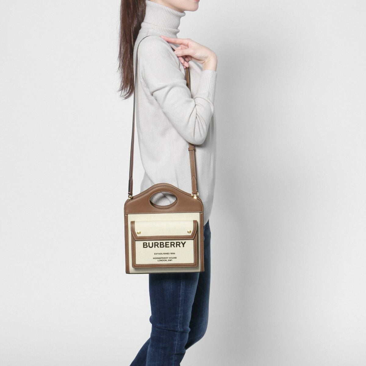 バーバリー ショルダー付 ハンドバッグ ミニ