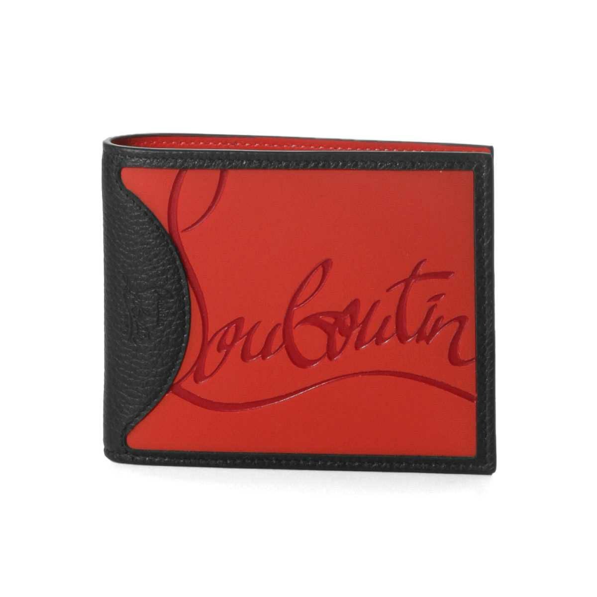 Christian Louboutin 二つ折り財布 赤黒　休日sale 新作】CHRISTIAN LOUBOUTIN メンズ 2つ折り財布 (Christian Louboutin