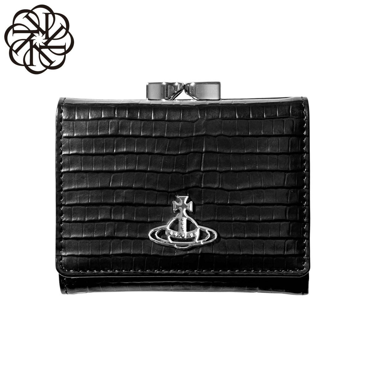 ヴィヴィアンウエストウッド SMALL FRAME WALLET がま口 三つ折り財布 クロコ レディース