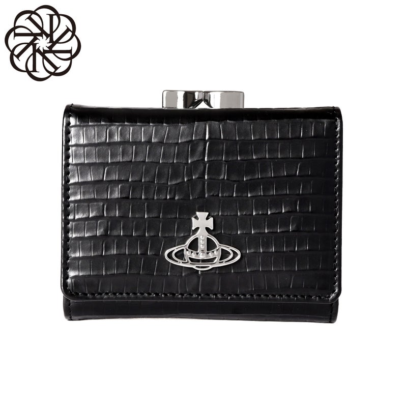 ヴィヴィアンウエストウッド SMALL FRAME WALLET がま口 三つ折り財布 クロコ レディース