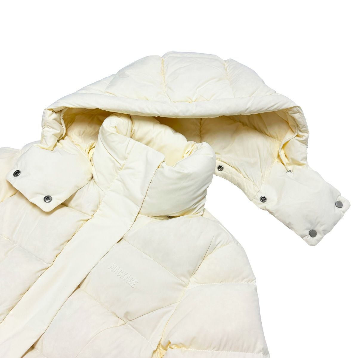 マッカージュ フード＆ベルト付 ダウンコート レディース