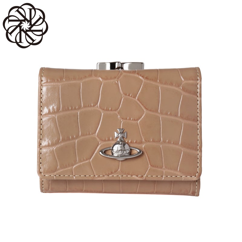 ヴィヴィアンウエストウッド SMALL FRAME WALLET がま口 三つ折り財布 クロコ レディース